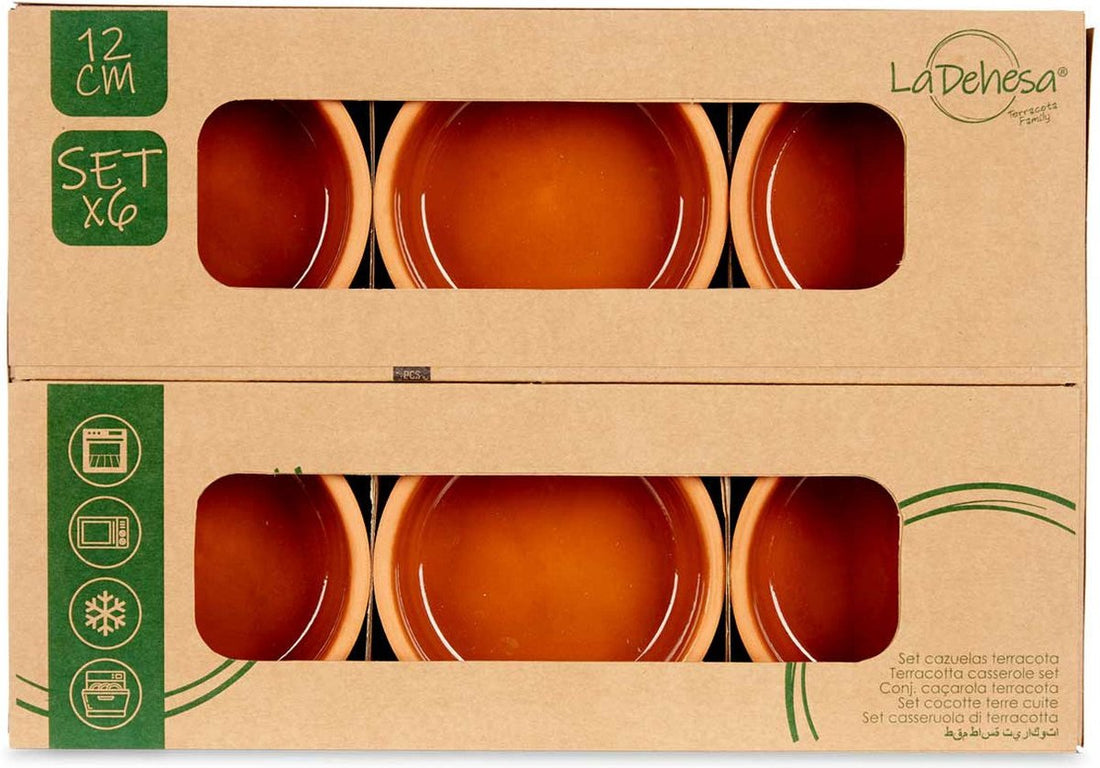 La Dehesa - Set of 6 crème brûlée tapas dishes, terracotta brown 12cm