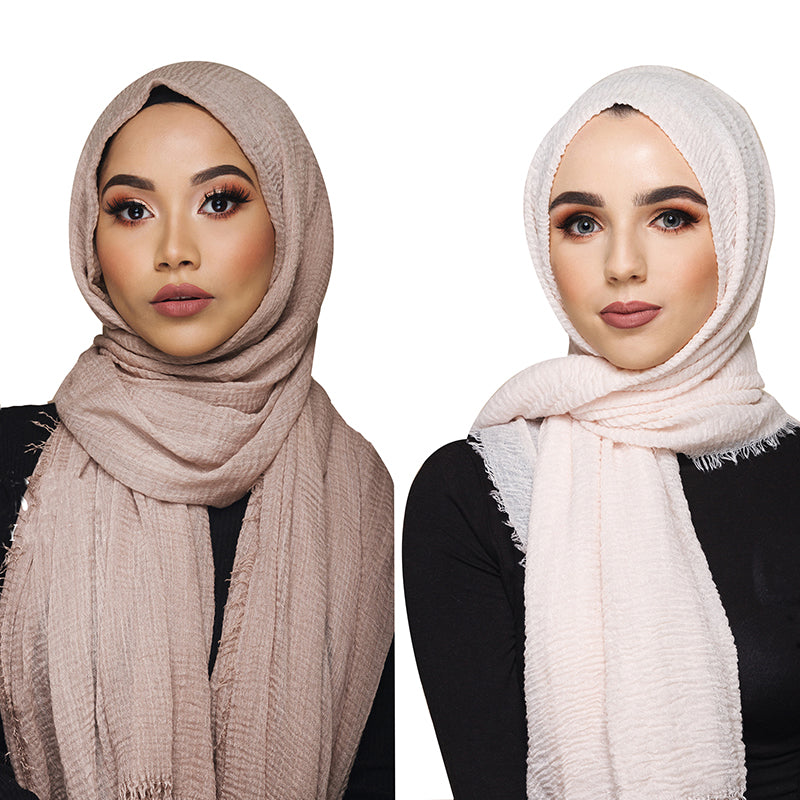 Maxi Crinkle Skin sjaal – luchtige crinkle hoofddoek, 190 x 90 cm – foto 5