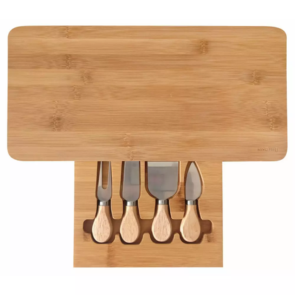 KINGHoff Bambus-Käseplatte mit Zubehör – Verschiedene Farben