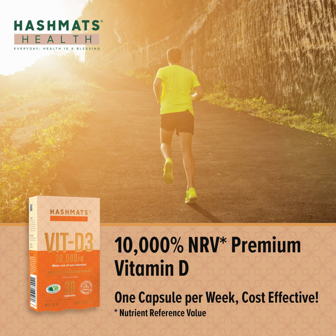 Halal Certified - Vitamin D 20000iu - Vit-D3 by HASHMATS®