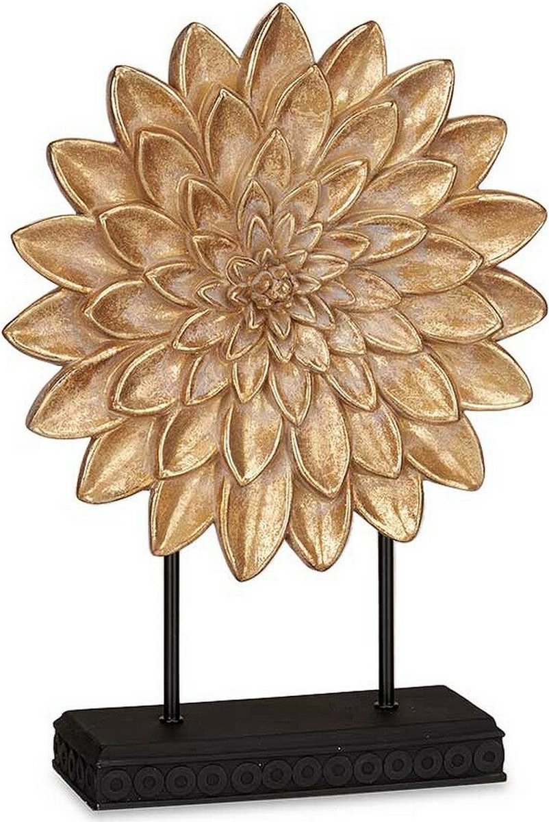 Décoration Statuette Fleur Dorée (29 x 39 x 10 cm)