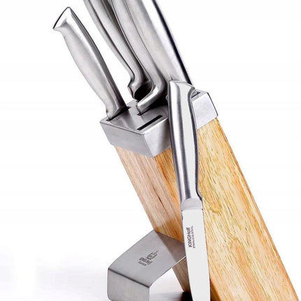 Kinghoff - 6 delige messenset - met houten blok