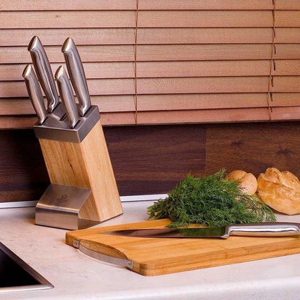Kinghoff - 6 delige messenset - met houten blok
