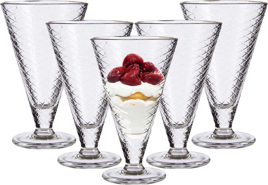 Ice cream cups/bowls - Dessert serving dishes - set of 6 - 340 ml
