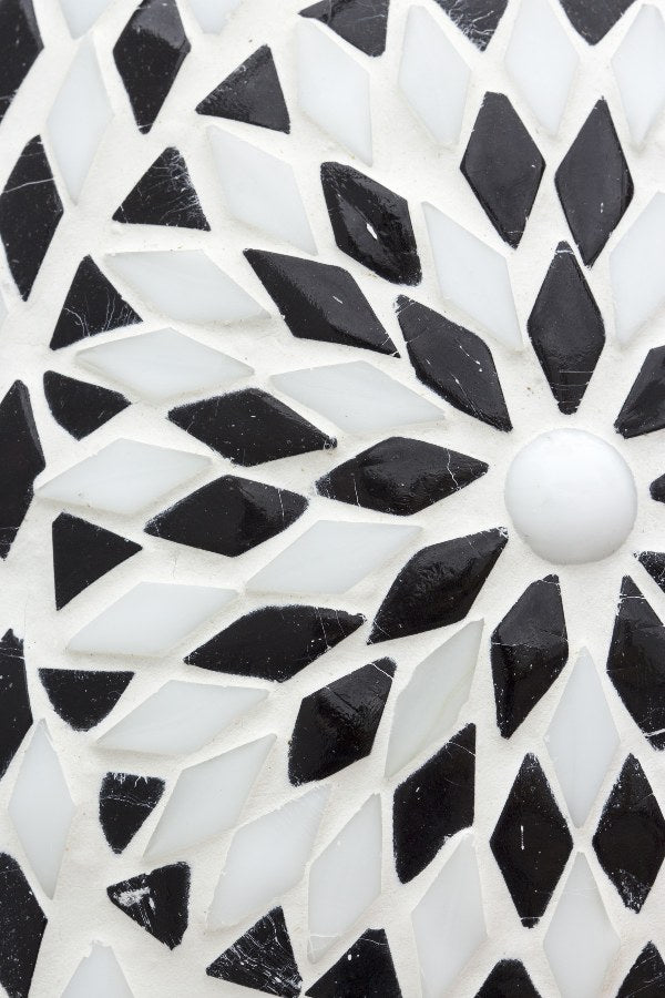 Oriental mosaic ceiling lamp black & white bohemian 24 cm