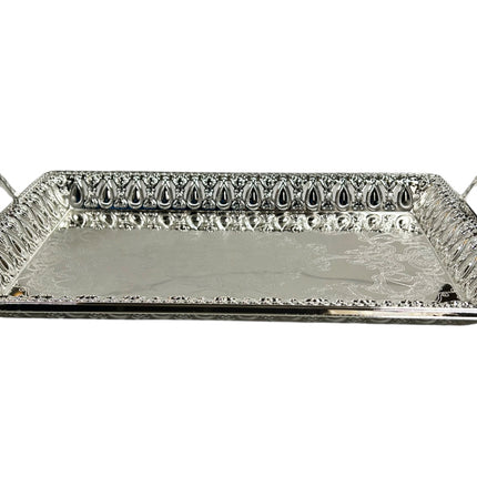 Dienblad rechthoek zilver 34x48 cm