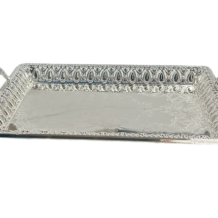 Dienblad rechthoek zilver 34x48 cm