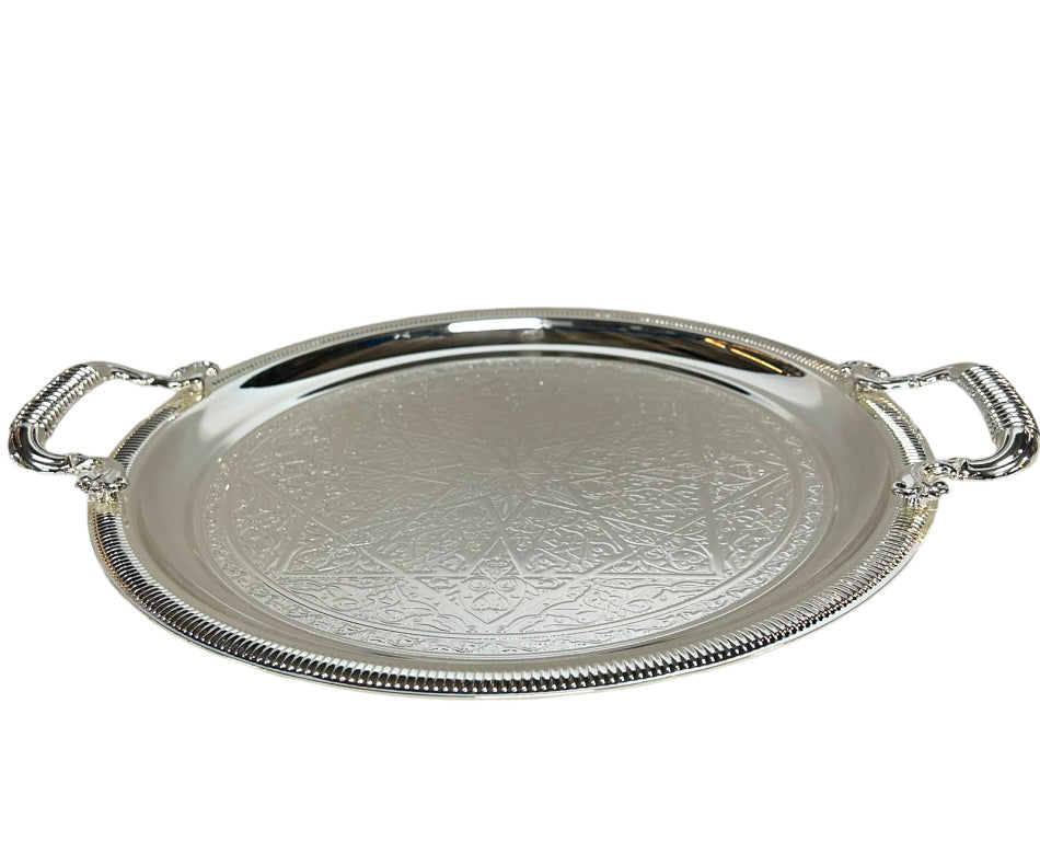Round Moroccan tray with handles