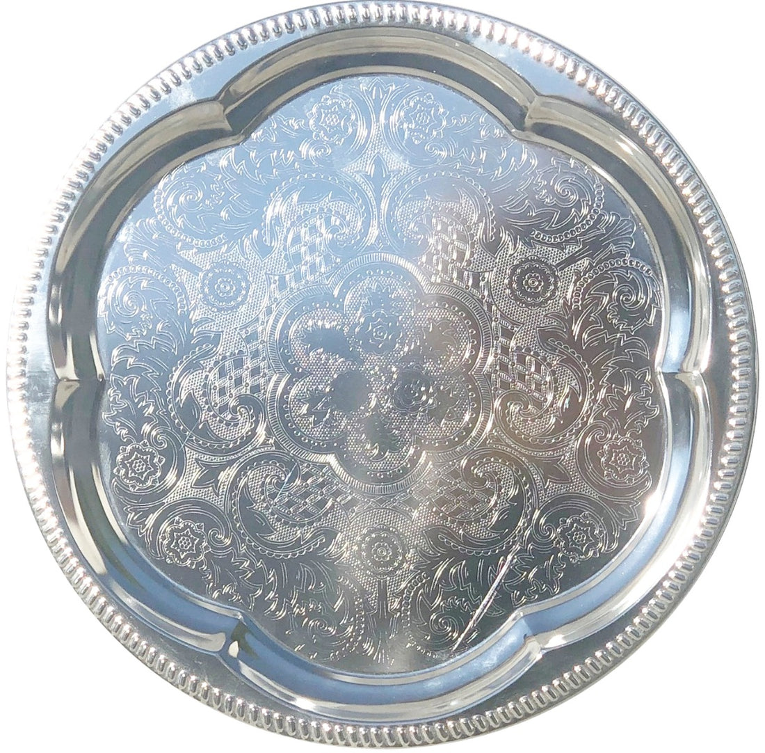 ROUND CHROME TRAY 35 CM