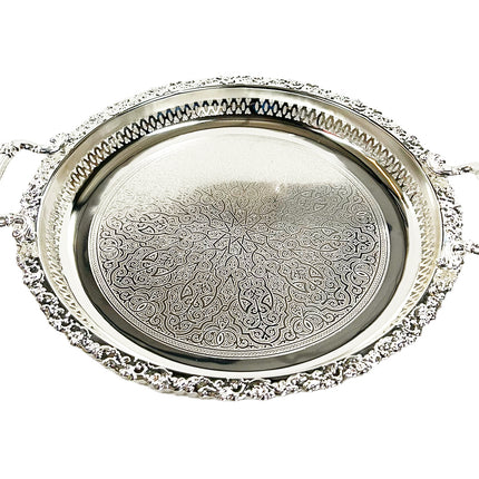 Marokkaanse dienblad zilver 38cm
