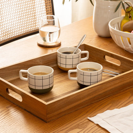 Küchen-Serviertablett mit erhöhtem Rand – Akazienholz – 42 x 30 cm
