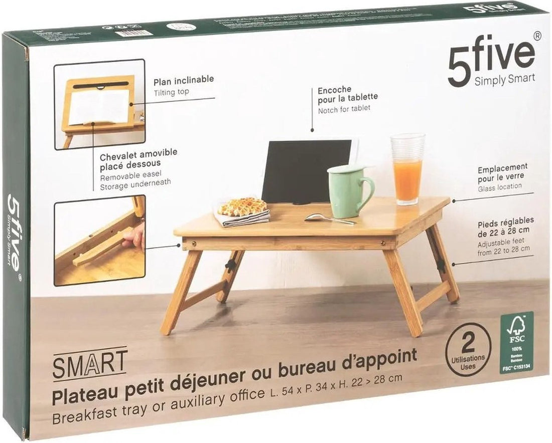 Breakfast in bed / laptop table / tray Smart 54 x 34 cm bamboo