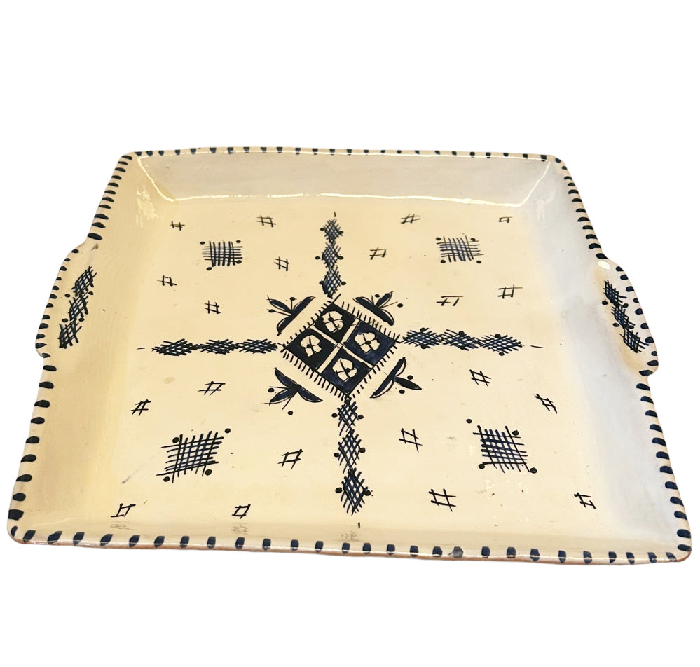 Moroccan pottery serving set dip set 6-piece square
