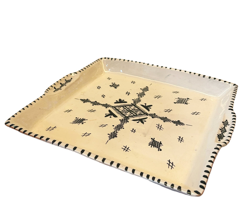 Moroccan pottery serving set dip set 6-piece square