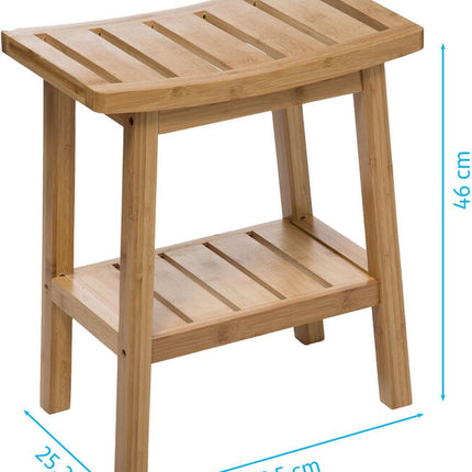 5Five Douche of bijzet krukje - bamboe hout - L40 x B25 x H46 cm