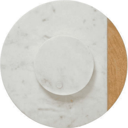 Drehplatte - Marmor & Holz - Durchmesser 30,5 cm. Höhe 4,5 cm