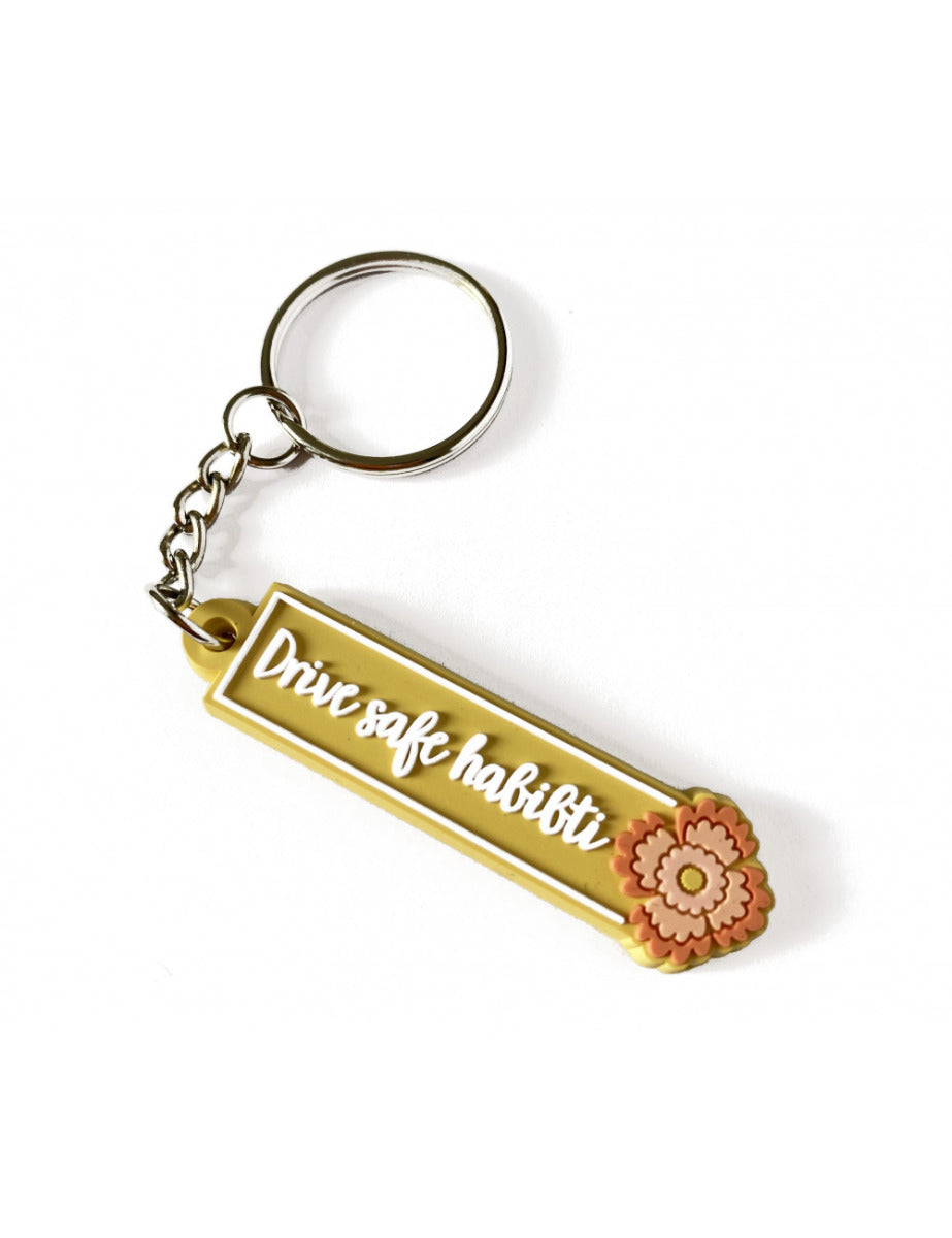 Drive safe habibti keychain