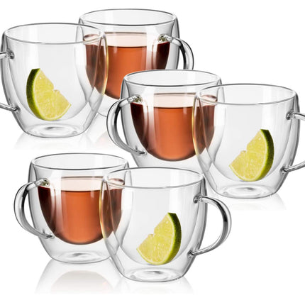 6 doppelwandige Gläser mit Henkel – 250 ml