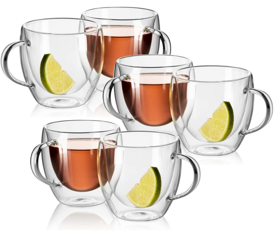6 Double-Walled Glasses With Handles - 250 ml