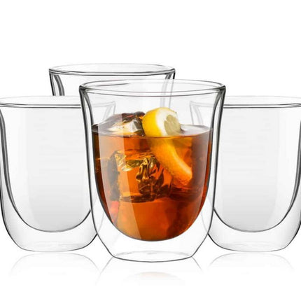 4 doppelwandige thermische Teegläser Kaffeegläser - 220 ml