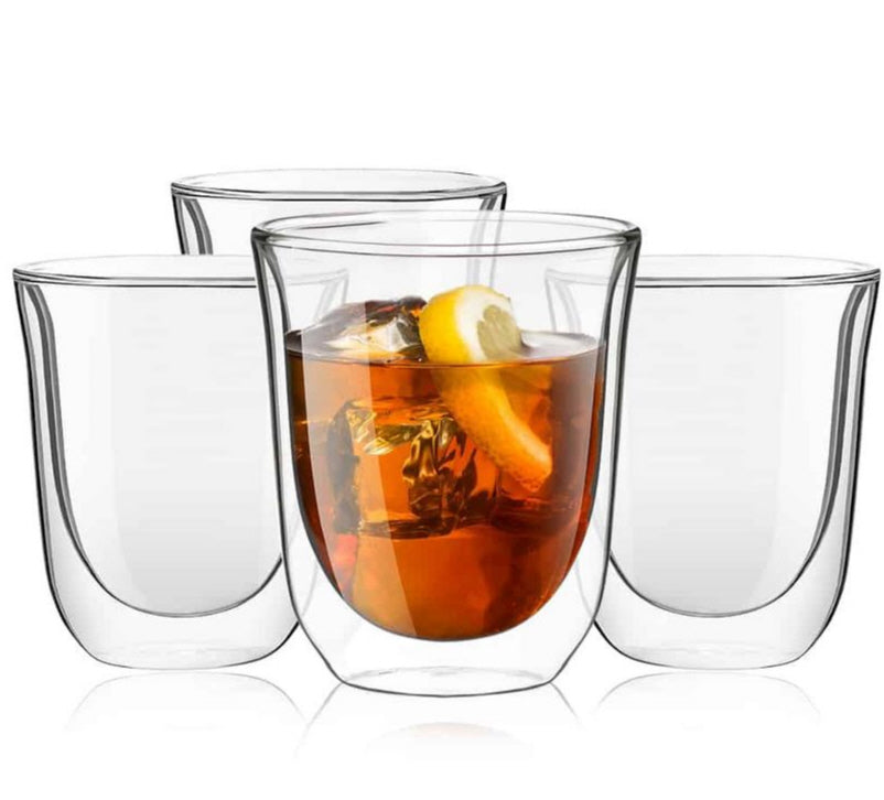 4 Double-walled thermal tea glasses coffee glasses - 220ml