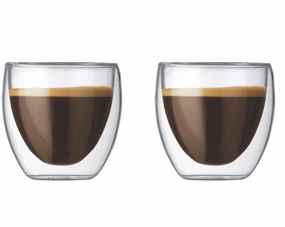 Set of 2 double-walled glasses 250ml