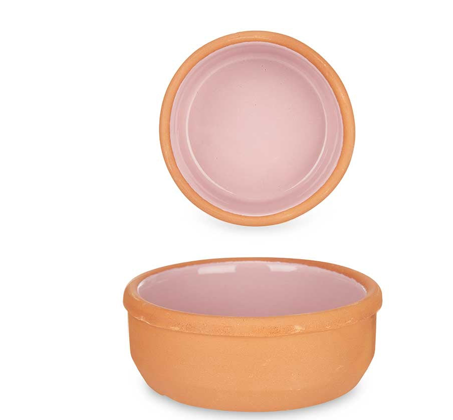 Tapas- en crème brûlée schaaltje terracotta/roze – aardewerk, Ø 12 cm
