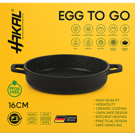 Hakal “Egg To Go” Pan met Antiaanbaklaag – Ø 16 cm, 18 cm, 20 cm