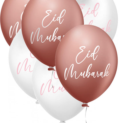 Eid Mubarak Ballons Roségold 6 Stk.