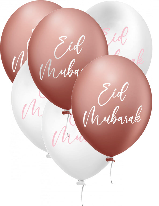 Eid Mubarak balloons rose gold 6 pcs.