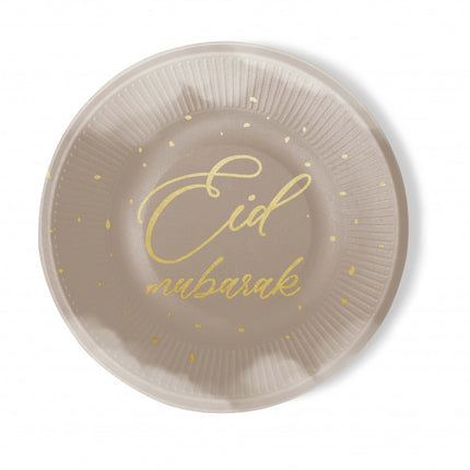 Eid Mubarak Teller Taupe 6 Stück