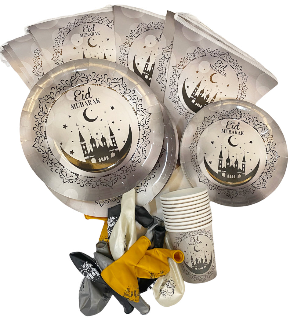 Eid Mubarak versiering – decoratieset met slinger, ballonnen, borden en bekers