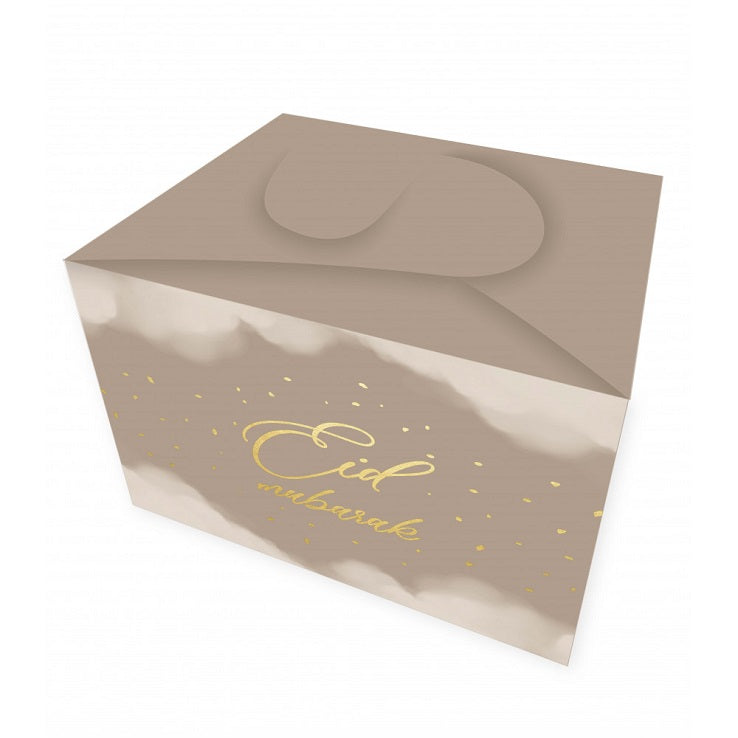 Eid Mubarak Cookie Box Taupe