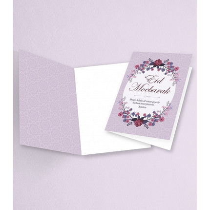 Eid Moebarak Paars Wenskaart