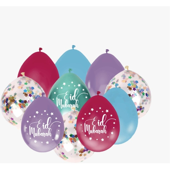 Eid Balloon Mix - Multi Colour (10 pcs)