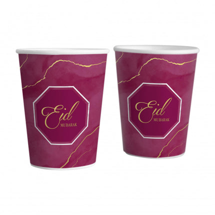 Eid Mubarak Becher Bordeaux/Lila (6 Stück)