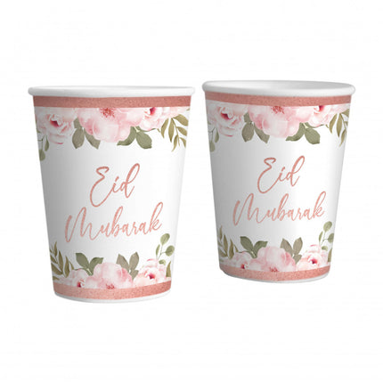 Eid Mubarak bekers rose gold (6 STUKS)