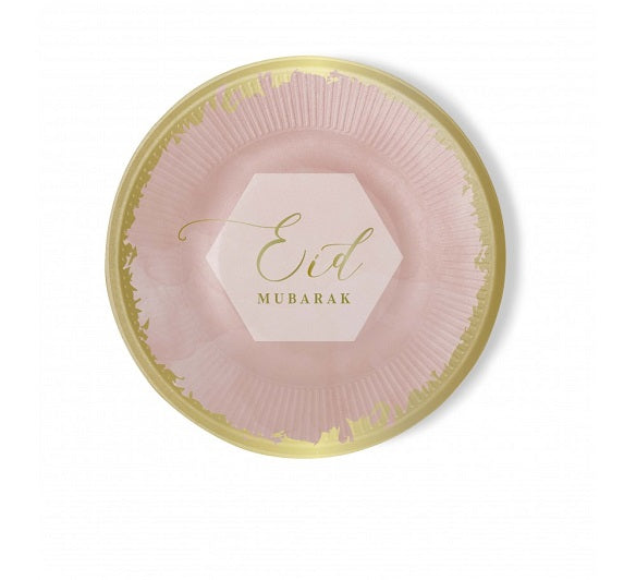Assiettes Aïd Moubarak Vieux rose 6 Pièces