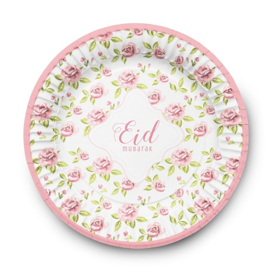 Vintage rose Eid plates (6 pieces)