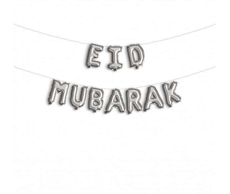 Eid Mubarak Foil Balloon Silver