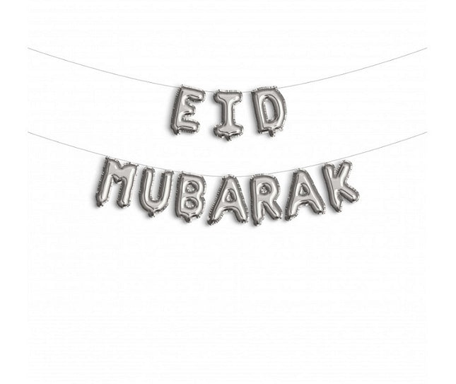 Eid Mubarak Folienballon Silber