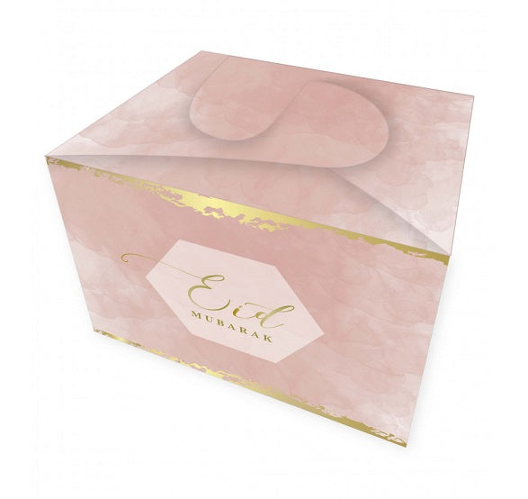 Boîte à biscuits Eid Mubarak vieux rose