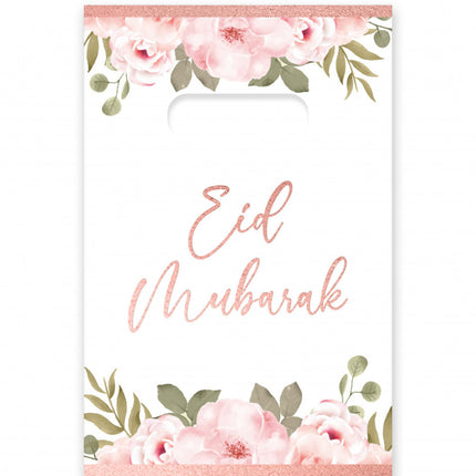 Uitdeel zakjes Eid mubarak snoepzakjes Rose Gold