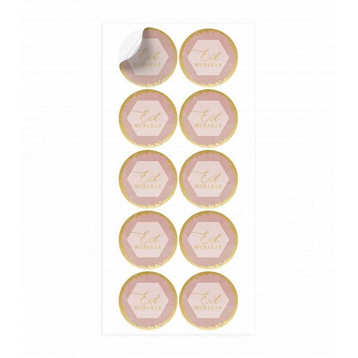 Eid Mubarak Stickers Dusty Pink