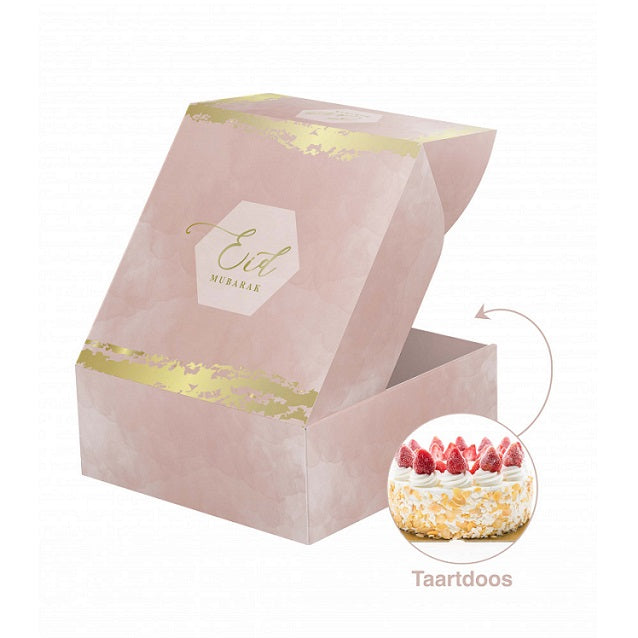 Eid Mubarak Cake Box Old Rose