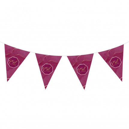 Eid Mubarak Flaggen Bordeaux/Lila