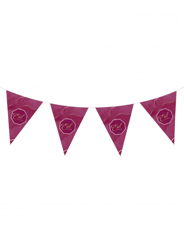 Eid Mubarak Flaggen Bordeaux/Lila