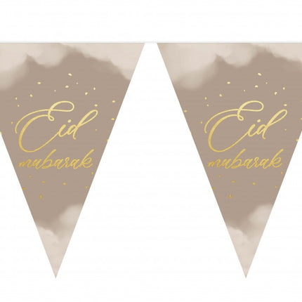 Eid Moubarak Flaggen 5 Meter Taupe