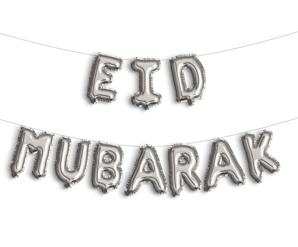 Eid Mubarak Foil Balloon Silver