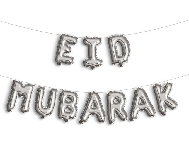 Eid Mubarak Folienballon Silber